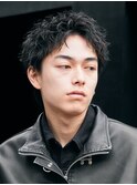 ツイストスパイラルパーマ波巻きパーマツーブロックメンズカット