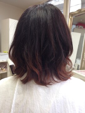 ピンクグラデーションカラー 暖色系の暗めグラデーション L フェリシータ 総持寺店 Felicita のヘアカタログ ホットペッパービューティー