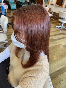 ルアージュ 調布店 ローズブラウン×セミロング