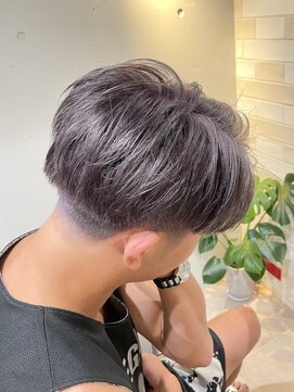 スタジオフォーエイチ(STUDIO 4H) メンズショート/ダブルカラー/ハイトーングレージュ/ブリーチ