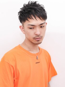 ルックグッドストア(LOOK GOOD STORE) アッシュブラックマッシュパーマウルフ波巻きカルマパーマ370