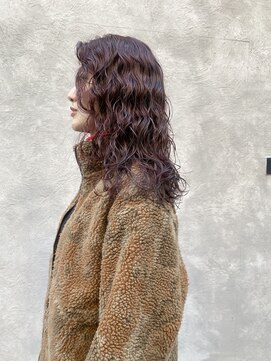 ニア 清澄白河(nir) 【清澄白河 半個室】  ボルドーカラー × ウェーブパーマ