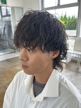 アトリーチェ 昭和店(ATTRICE) メンズパーマメンズカットセンターパートメンズマッシュウルフ