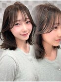 《LUNA》オリーブグレージュ/流れる顔周りカット/韓国/くびれ