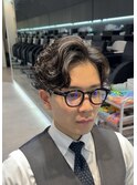 新橋メンズパーマフェザーパーマシャドウパーマセンターパート