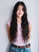 ヘアークラフト(Hair Craft)&nbsp;ロングパーマ×黒髪ウェーブ【岡山】大人かわいい前髪パーマ