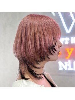 Voyage Nike 池袋【ケアブリーチ/ダブルカラー/インナーカラー/髪質改善】の写真/【池袋】圧倒的高発色★インナー/アンブレラ/バレイヤージュ等、デザインカラー×ウルフカットが得意