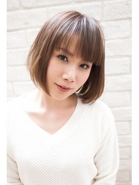 ブラッソヘア(brasso HAIR) プレーンボブ×アッシュ×カーキ