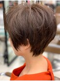 ナチュラルブラウン×小顔ショート