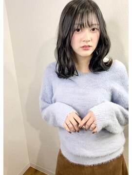 サフィール(Saphir) Saphir☆ネイビーカラーミディアム毛先パーマ「似合わせカット」