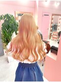 ブロンドカラー！ビタミンカラーくびれヘアマッシュケアブリーチ