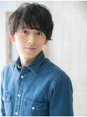 くせ毛ランダム短髪パーマ髪ウェットヘアD