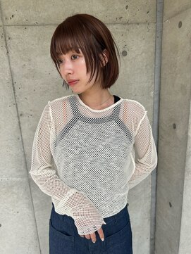 シエル 一社(cher) ぷつんとボブに顔まわりのほんのりレイヤー