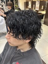 フォルテ 草薙店 波巻きパーマ センターパート メンズウルフ