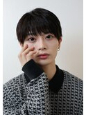マッシュ黒髪ワックスなしナチュラルヘア眉毛