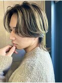 ハイライトで色気のあるウルフカットに 中性ウルフ A0221