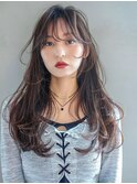 顔周りレイヤーロングおくれ毛美髪_49879