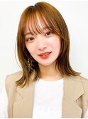 20代30代40代ピンクオレンジ透明感くびれボブ外ハネ乾かすだけ