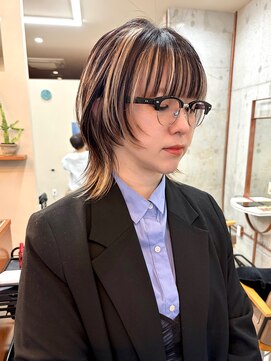 ブロックカラー/インナーカラー/ウルフカット/デザインカラー