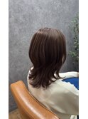 柔らかレイヤー×ほんのりピンクベージュ