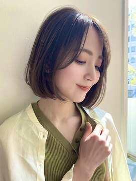 ハニーシブヤ(HONEY shibuya) ボブ/顔周り/ココアブラウン/脱白髪染め１