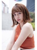 Aimee外ハネミディ×オレンジベージュ