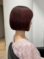 ラフ 新宿(Laff)&nbsp;新宿切りっぱなしボブ前下がりボブシアーカラー/髪質改善/暖色