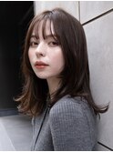 ◆ミディアムレイヤーカット/モテ髪マロンブラウン/韓国ヘア