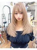 大人美人斜めバングくびれデジタルパーマ毛先丸みパーマ