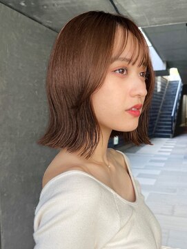 ガーデンヨコハマ(GARDEN YOKOHAMA) 切りっぱなしタッセルボブ外ハネ似合わせカット小顔暖色カラー