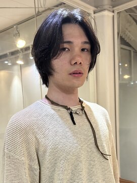 メゾンアクア 表参道(Maison ACQUA) =メンズボブ/ダークアッシュ/ニュアンスパーマ／メンズウルフ