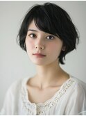 やわらかな丸みのあるショートボブスタイル【髪質改善　梅田】