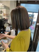 大人可愛い20代30代40代黒髪前下がりショートボブ丸みショート◎