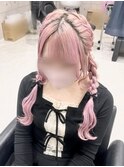 編み込みツインテール♪/梅田ヘアセット