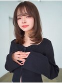 ANGELICA 韓国風内巻きレイヤー ビターブラウン