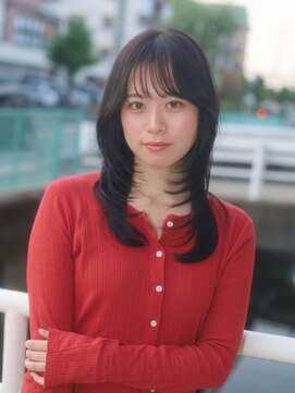 ベレッタ ネヤガワ(veretta. neyagawa) セミロング/顔周りレイヤー/黒髪/シースルーバング/韓国っぽヘア