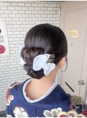 タイトヘア リボンヘア アップスタイル 和装ヘア 振袖 袴 浴衣