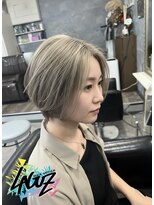 ラグズ 茅ヶ崎(LAGUZ)&nbsp;ミルクティーグレージュ × 丸みショートボブ