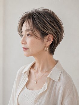 ヘアーメイク トレコローリ(hair make trecolori)の写真/白髪ぼかし×小顔カットで若魅せヘアを実現するトレコローリの技術力◎明るい白髪染めも◎【津田沼駅】