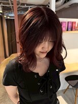 エミス バイ メルト 吉祥寺(emis by melt)&nbsp;【石川絢佳】ブリーチなしワインレッド暖色前髪カット吉祥寺
