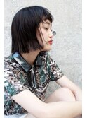 bibito ダークアッシュ　切りっぱなしボブ