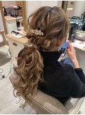 イベント パーティヘア ローポニーアレンジ