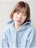 ナチュラルショートボブ_厚めバングローライト_27066