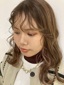 ソラ ヘアーメイク(SORA HAIR MAKE) 薄めのオレンジのインナーカラー