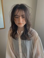 リノショアーズ ショウナン 辻堂店(RinoShores SHONAN)&nbsp;小顔ウェーブロング黒髪グレージュダークアッシュモード