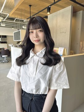 ライリー(riley) シルバーグレー×波巻き【透明感カラー/岡崎】