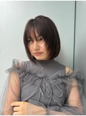 丸型/卵型/四角/ベース/レイヤーボブ/オリーブベージュ/韓国