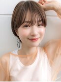 顔周りレイヤーカットグレージュカラーくびれボブショートカット
