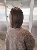 20代30代ミニボブココアブラウン小顔美肌ストレート丸み