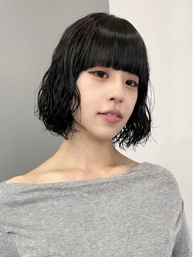 カシェル(cashel) ボブパーマ × ブルーブラック